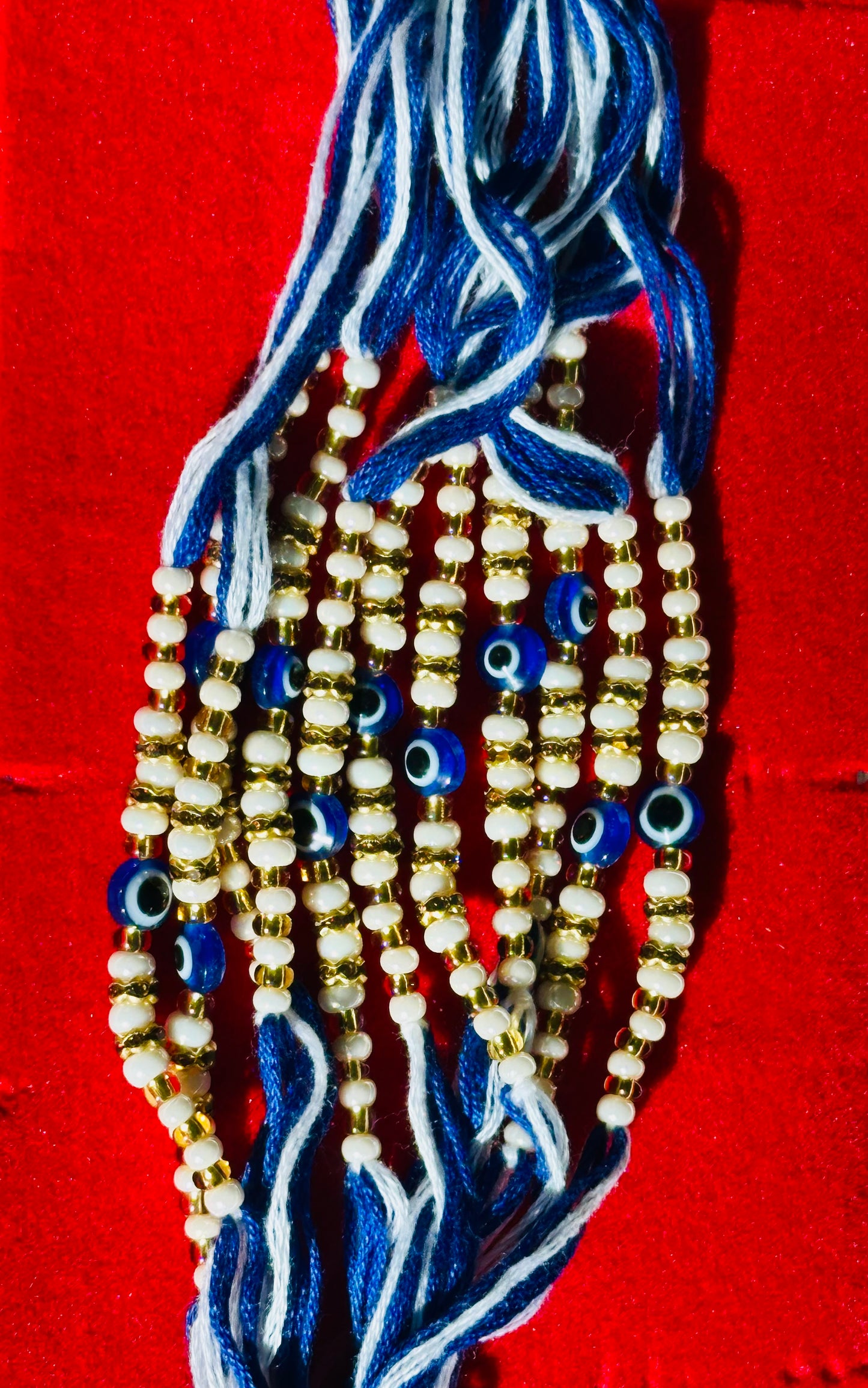 Evil Eye Golden beads | dhaaga Rakhi
