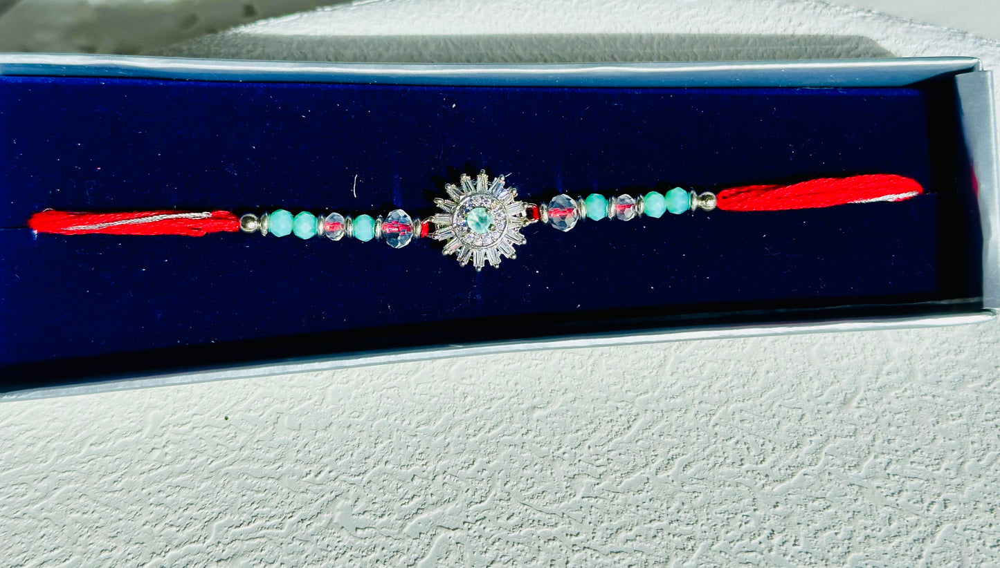 Pink Emerald Sun Rakhi |Premium Rakhi