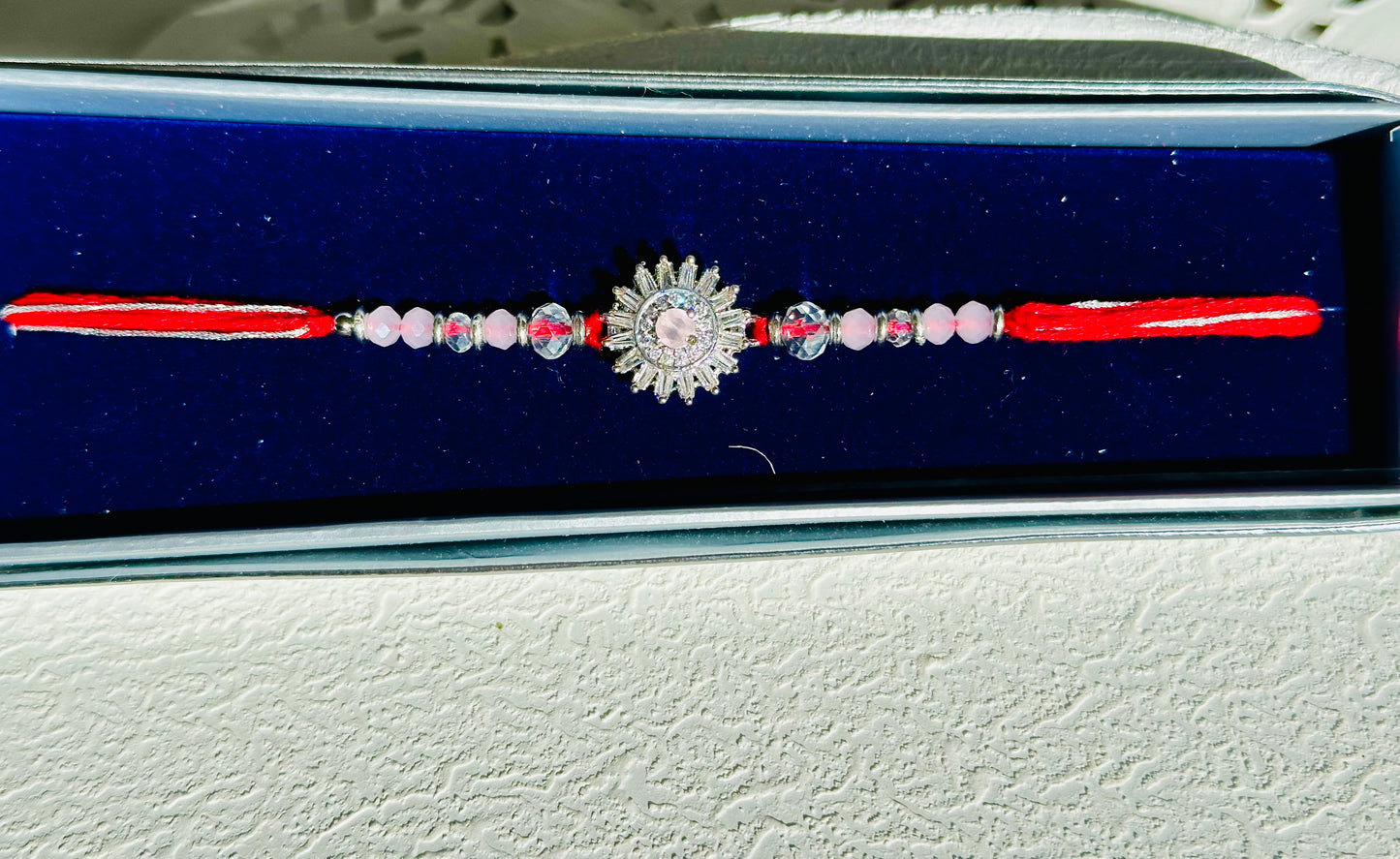 Pink Emerald Sun Rakhi |Premium Rakhi
