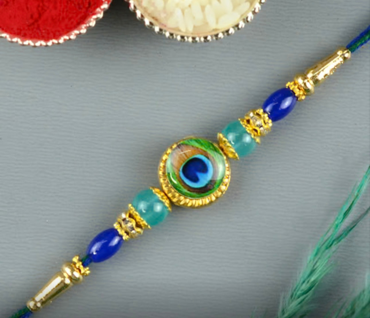 Peacock Little Krishna Rakhi