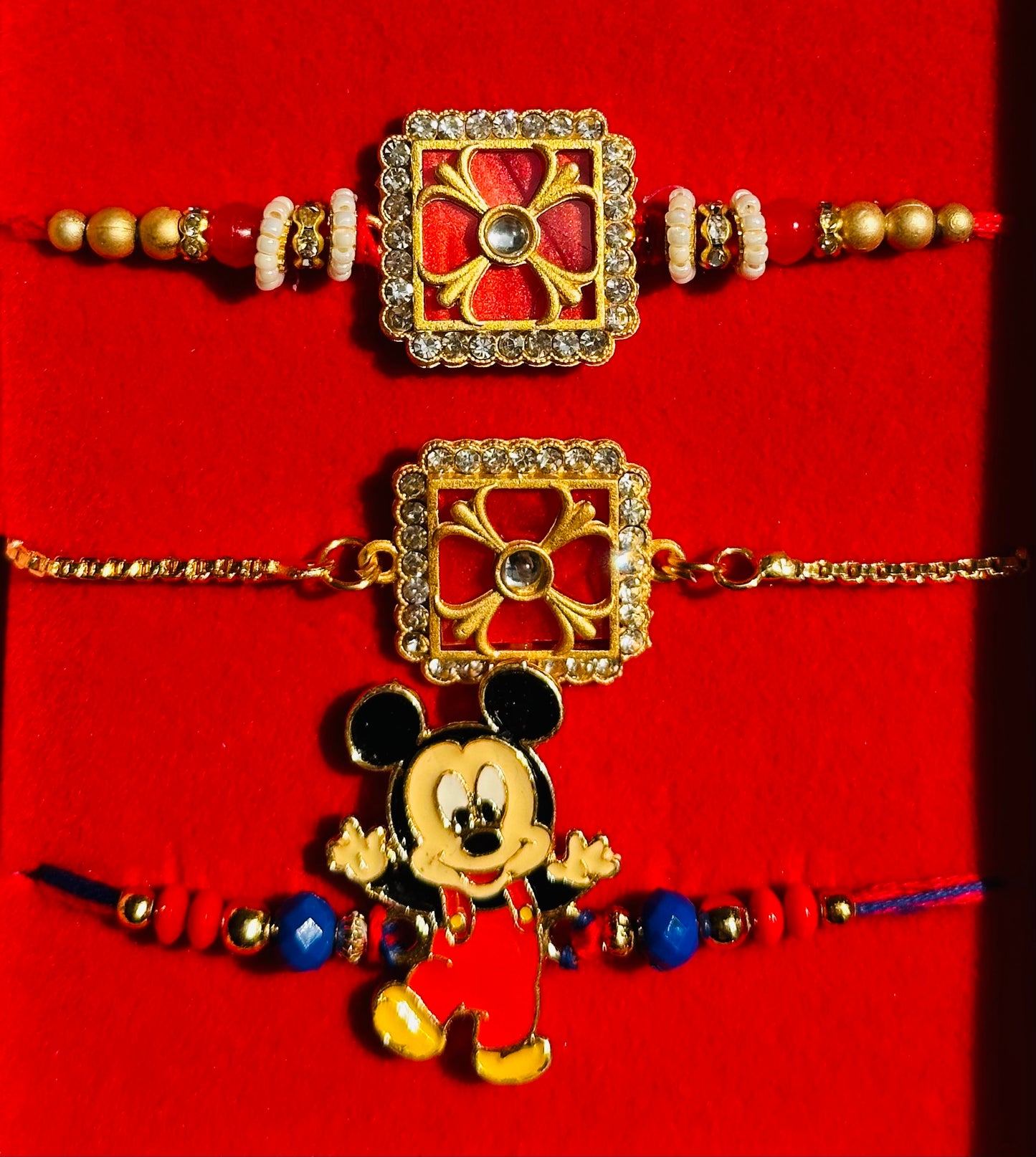 Rajwada Bhai Bhabhi Bracelet Rakhi Combo |Family Pack