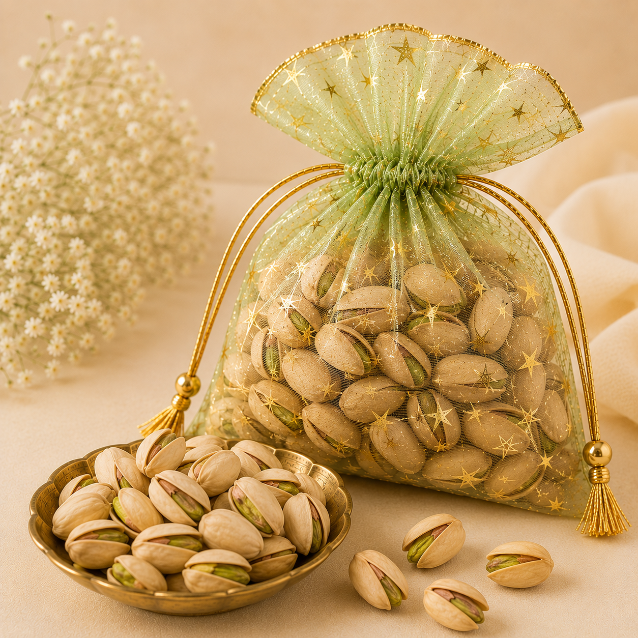 ROASTED SALTED PISTACHIOS POTLI