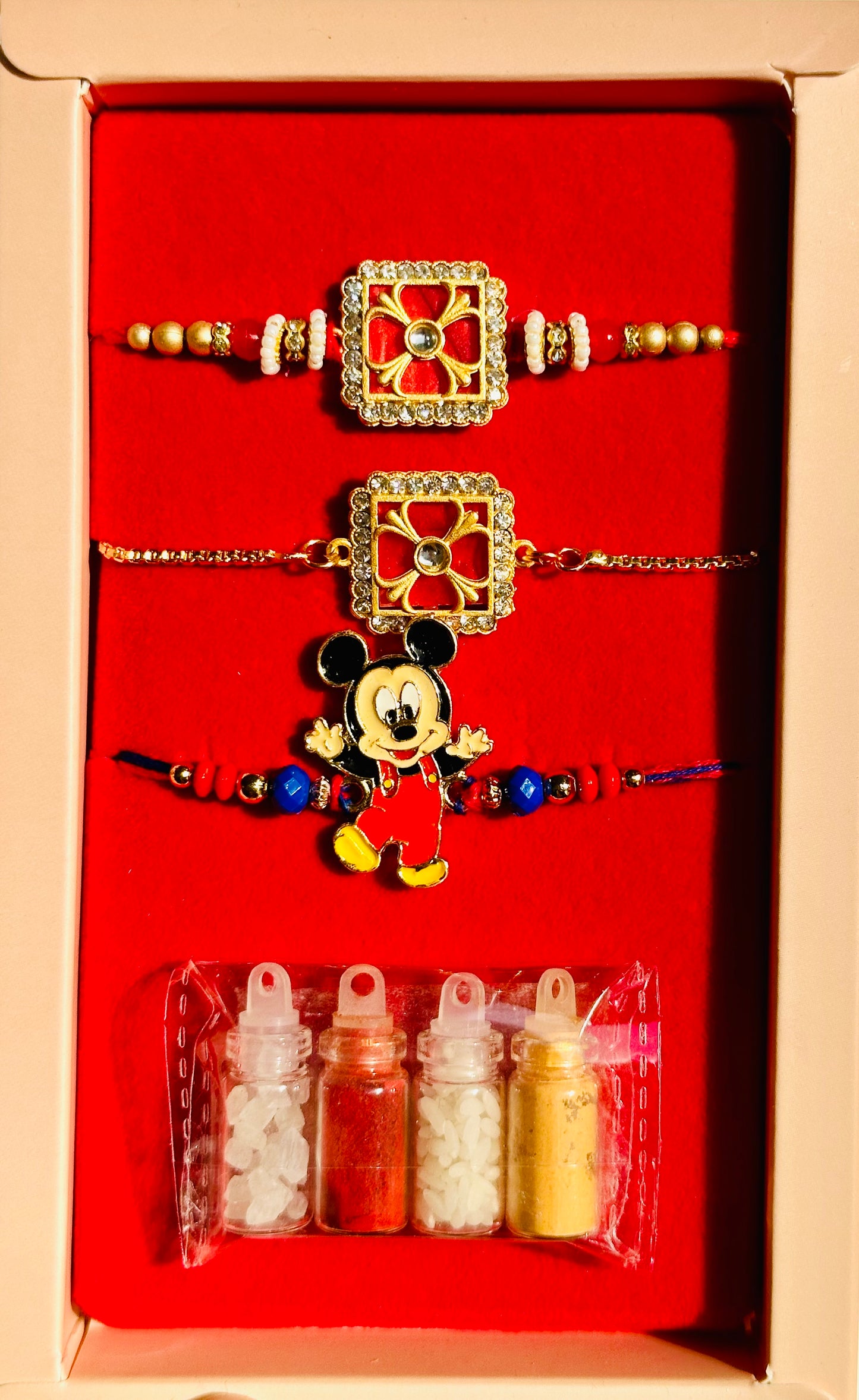 Rajwada Bhai Bhabhi Bracelet Rakhi Combo |Family Pack