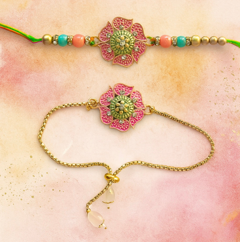 Blossom Grace Bracelet |Bhai Bhabhi Rakhi Set