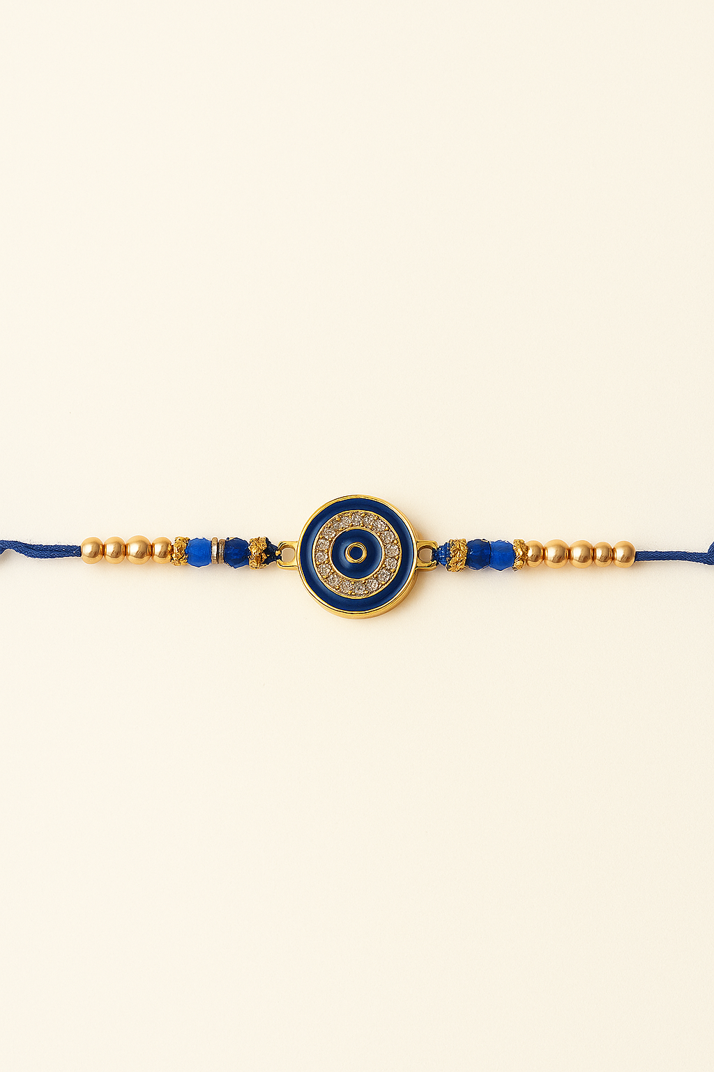 Round Blue Stone Evil Eye Rakhi