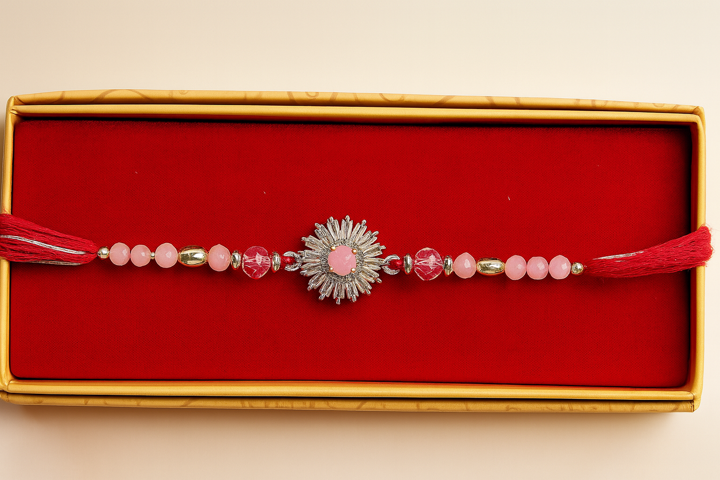 Pink Emerald Sun Rakhi |Premium Rakhi