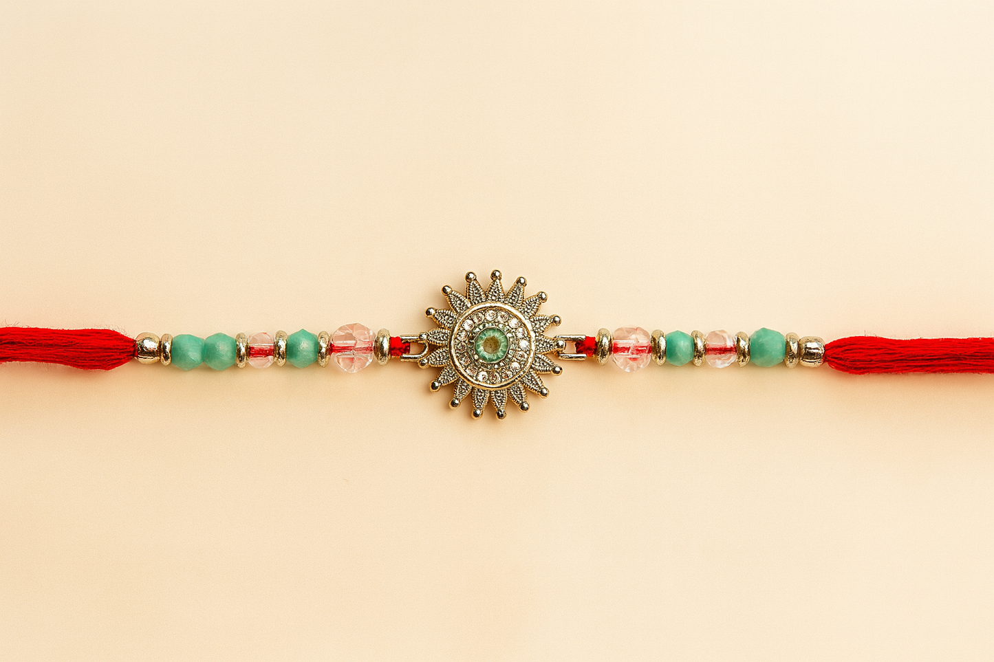 Pink Emerald Sun Rakhi |Premium Rakhi