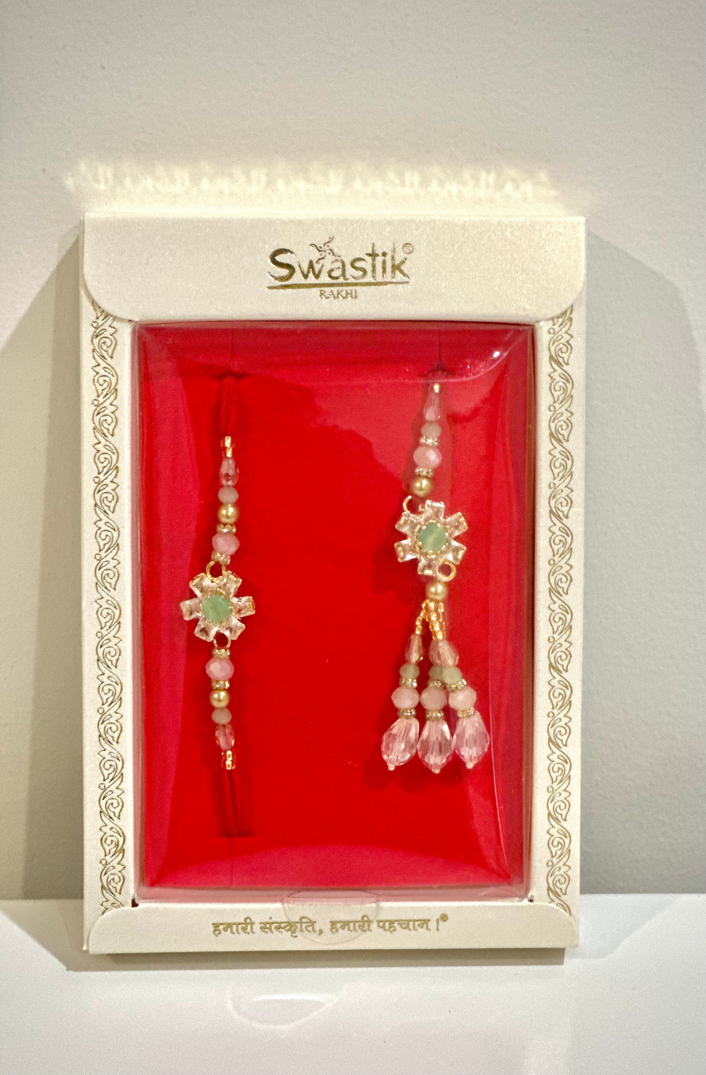 Blushing Blossom Combo| Bhai Bhabhi Lumba Rakhi Set