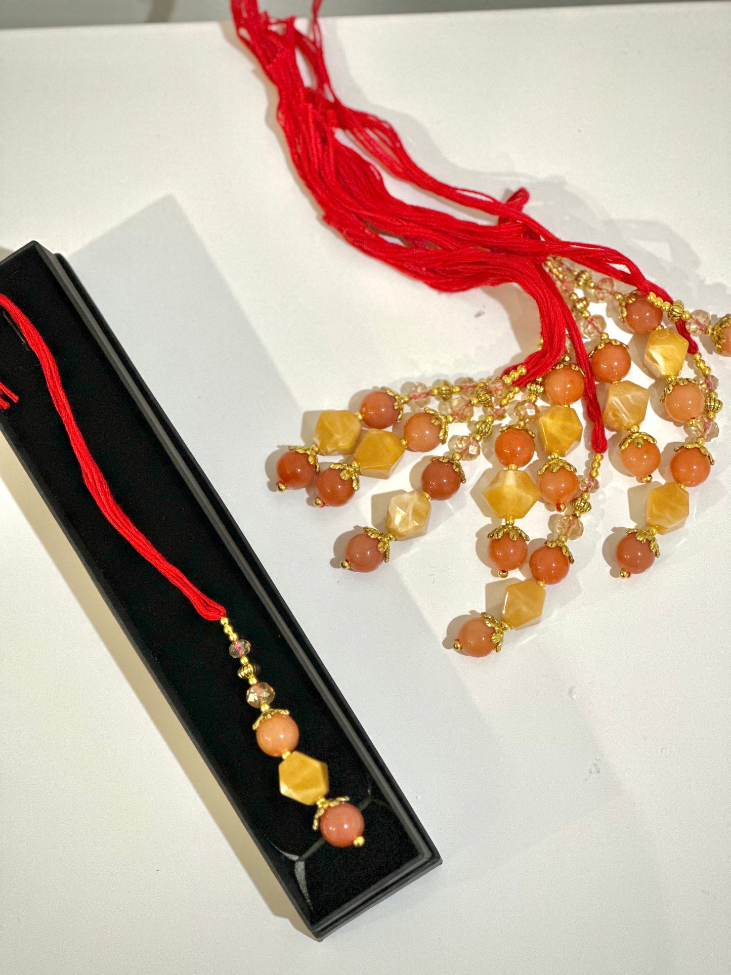 Golden Peach Lumba Rakhi |Bhabhi Rakhi