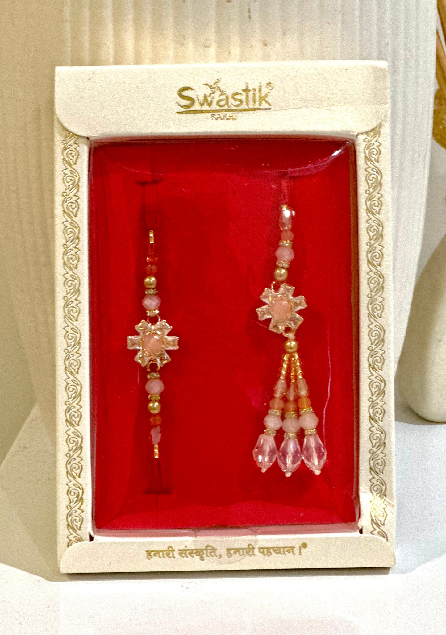 Blushing Blossom Combo| Bhai Bhabhi Lumba Rakhi Set
