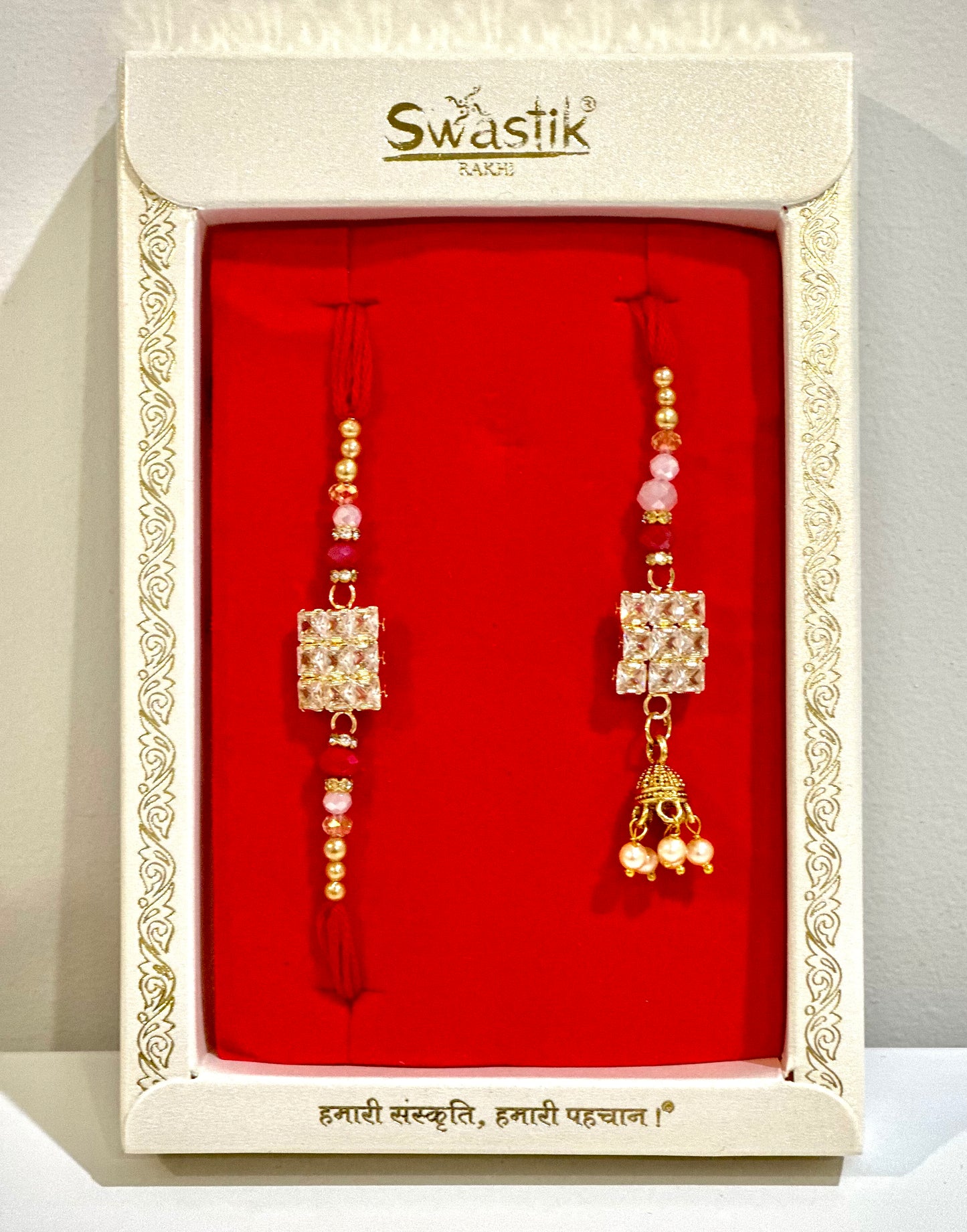 Classic Charm Bhaiya Bhabhi Lumba Rakhi Set