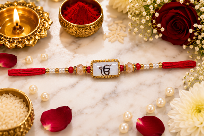Ek Onkar | White Acrylic Marble | Bhai Rakhi