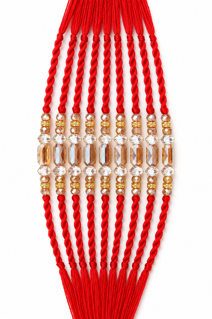 Premium Handmade Crystal Dori | Bhai Rakhi | Single