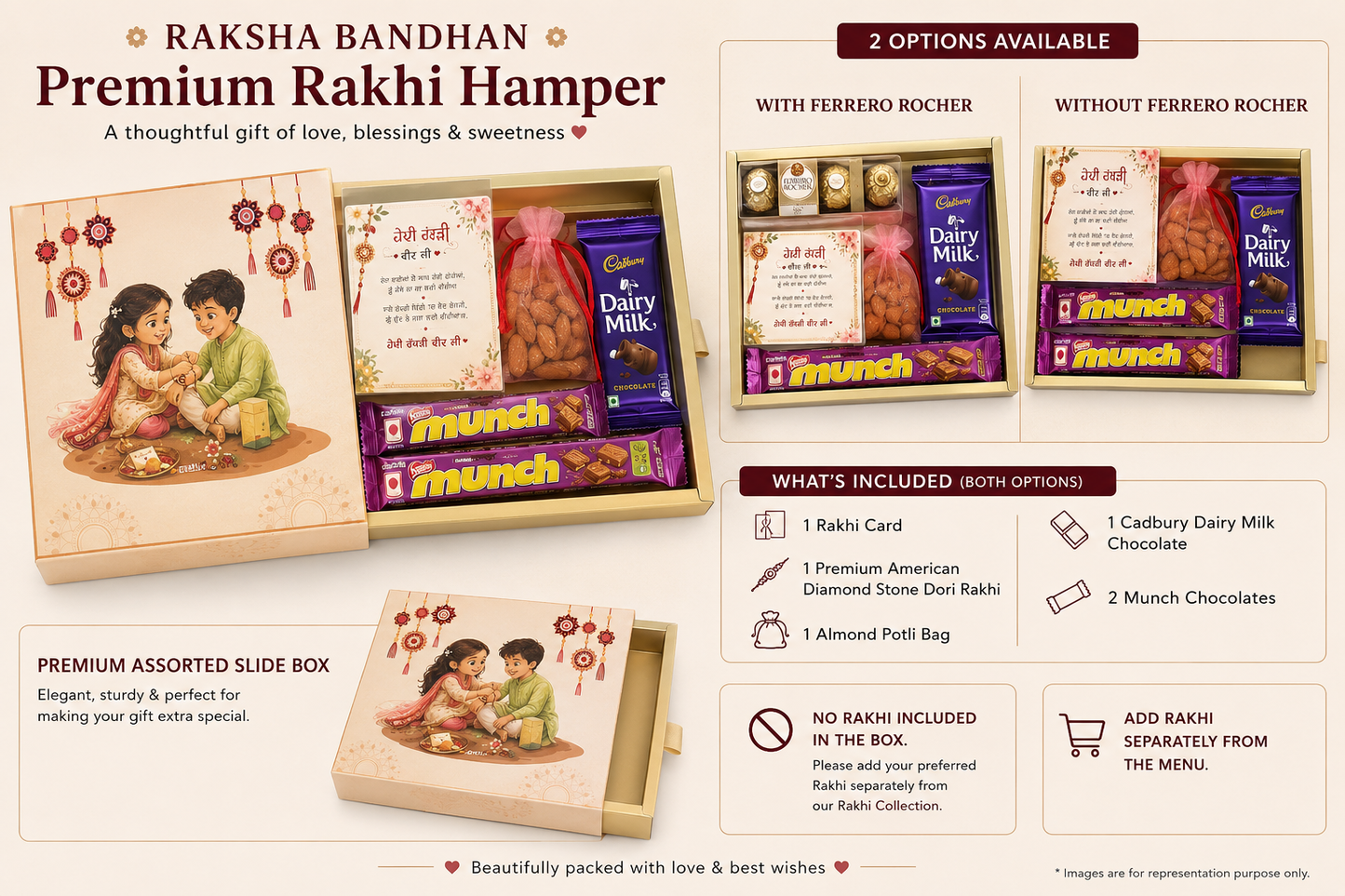 Classic  Rakhi Hamper | With 1 Premium Dori Rakhi
