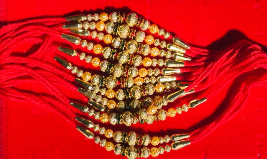 Golden Stone Beads Dhaaga Rakhi