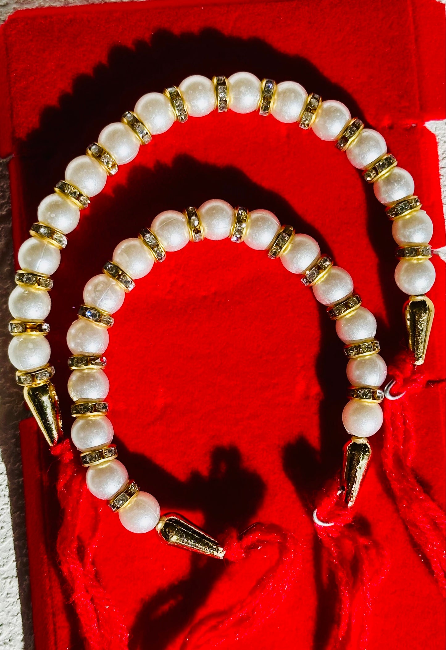 Bhabhi Kangna white beads