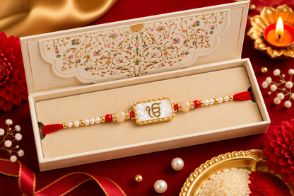 Ek Onkar | White Acrylic Marble | Bhai Rakhi
