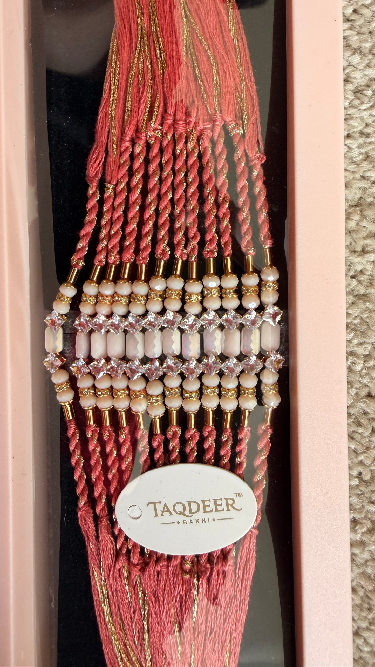 Rosé Crystal Dori | Bhai Rakhi