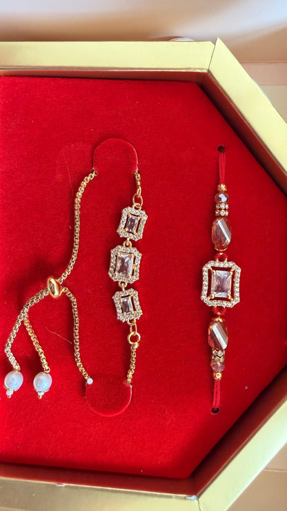 Heritage Luxe Bhai Bhabhi Combo | American Diamond