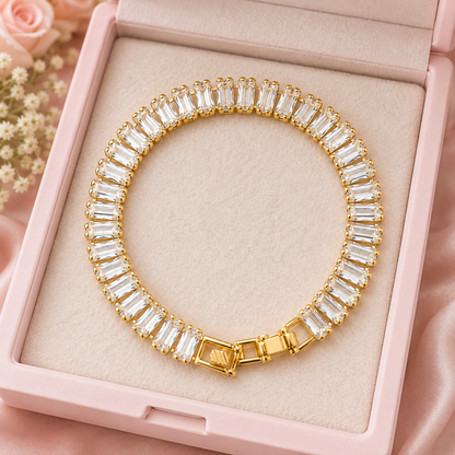 Royal Baguette Tennis Bracelet |Luxury Bhabhi Bracelet