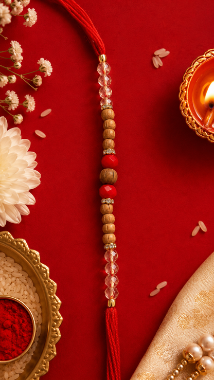 Brown and Red Bead | Dhaaga Rakhi| Single Dhaaga