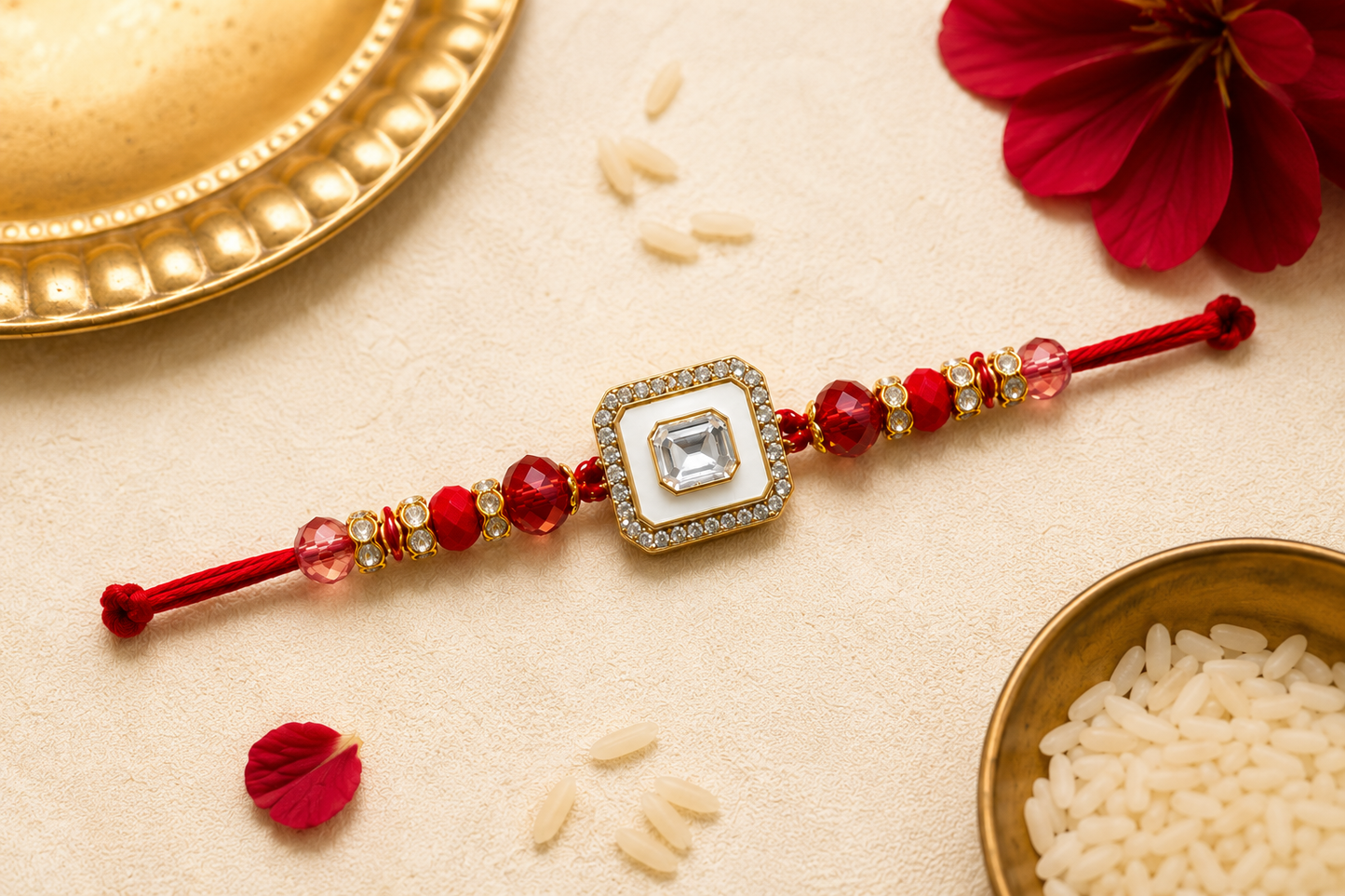 Royal Square | Premium American Stone | Bhai Rakhi