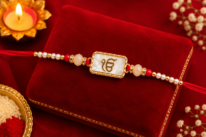 Ek Onkar | White Acrylic Marble | Bhai Rakhi