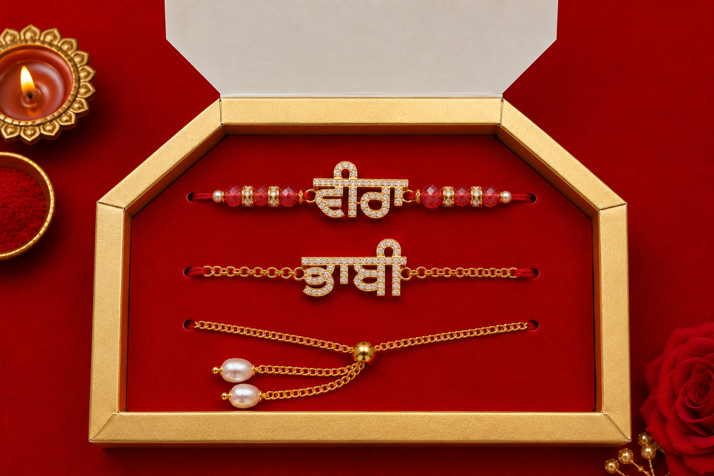Veera Bhabhi | Gurmukhi Title | American Stone | Bhai Bhabhi Luxury Combo