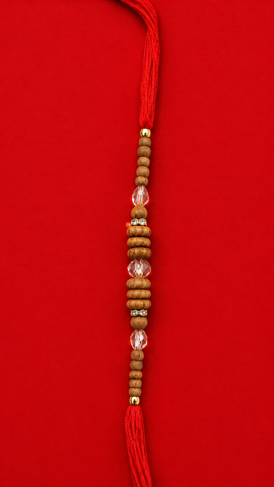 Wooden & Crystal | Dhaaga Rakhi| Single Dhaaga