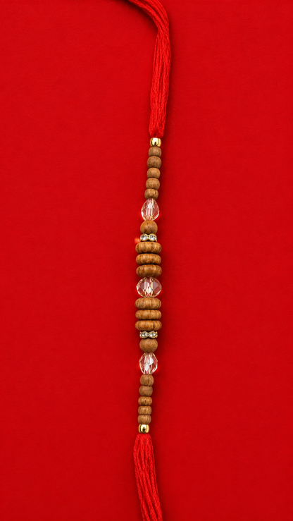 Wooden & Crystal | Dhaaga Rakhi| Single Dhaaga