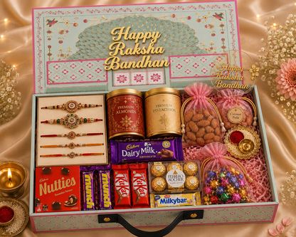 Royal Sapphire Luxury Hamper With 5 Rakhis