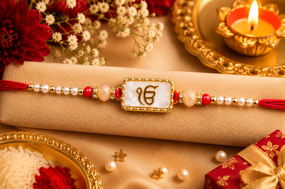 Ek Onkar | White Acrylic Marble | Bhai Rakhi