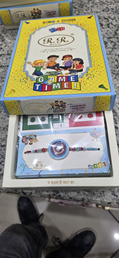 Captain America Shield Spinner| Kids Rakhi with Ludo game