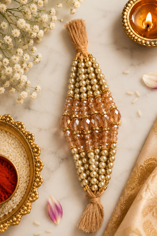 Golden Pearl and Bead | Single Premium Dhaaga