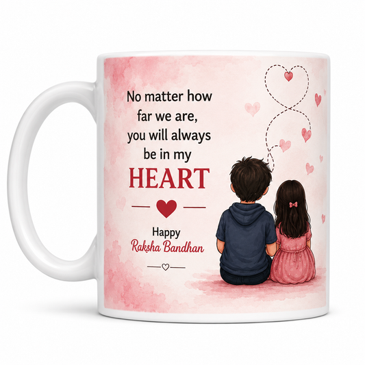 Long Distance Bro Heart Lines Mug