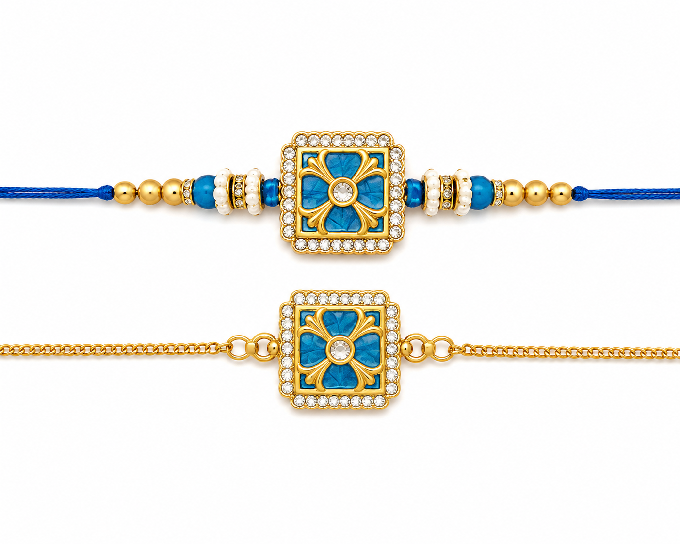 Rajwada Bhai Bhabhi Bracelet Rakhi Combo  |Family Pack