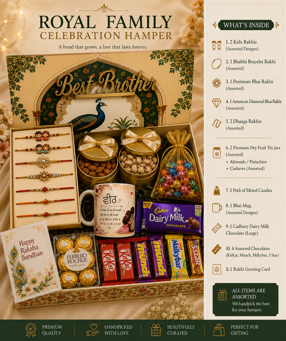 The Grand Family Rakhi Hamper with 7 Rakhi | Big Heavy Box