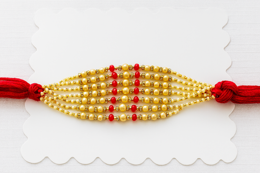 Golden Pearl | Premium Dhaaga Rakhi
