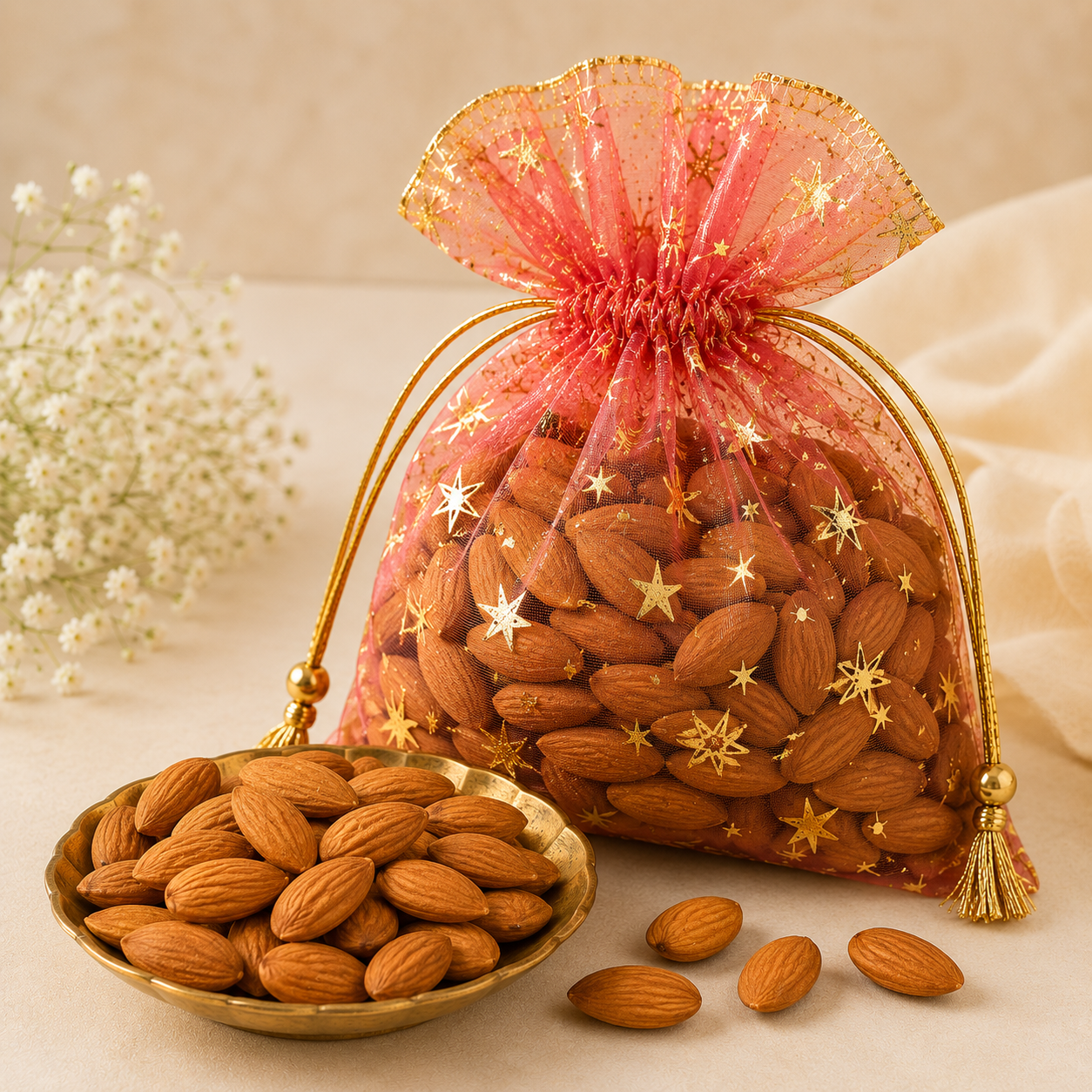 NATURAL ALMONDS POTLI