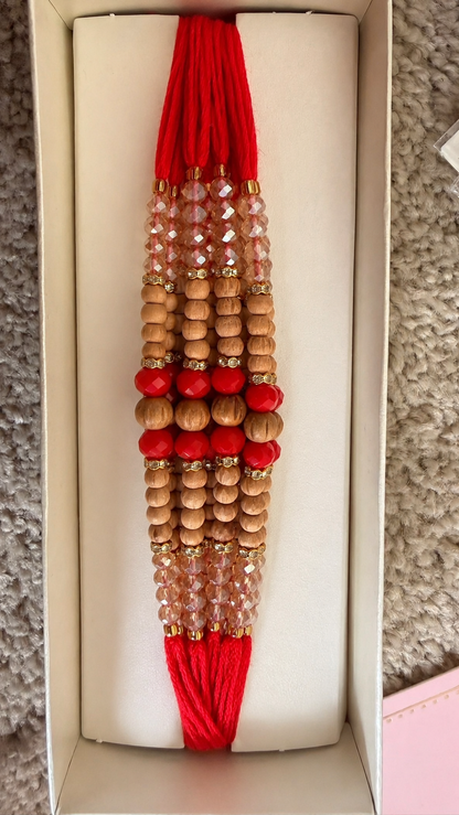 Brown and Red Bead | Dhaaga Rakhi| Single Dhaaga