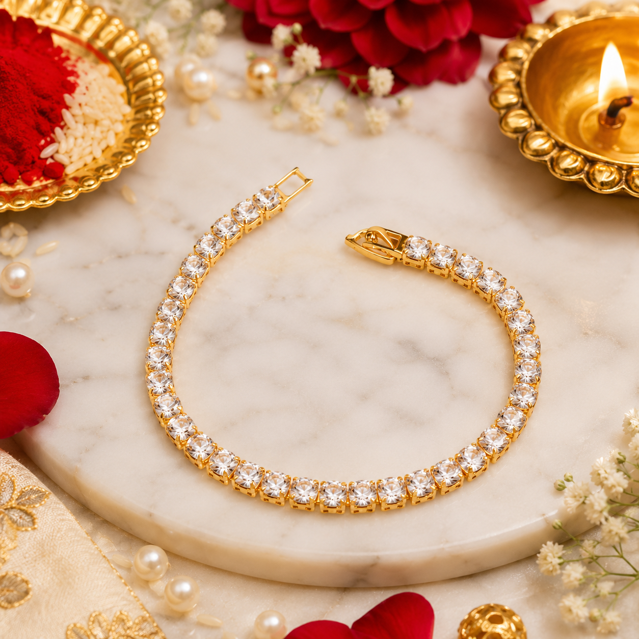Aurora Tennis Bracelet| Luxury Bhabhi Rakhi