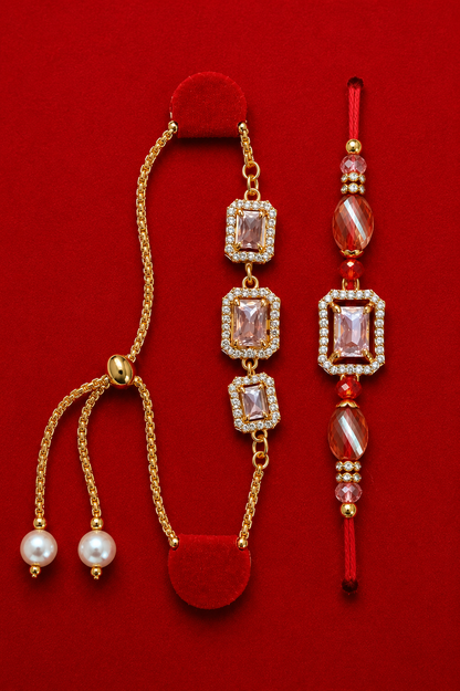 Heritage Luxe Bhai Bhabhi Combo | American Diamond
