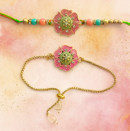 Blossom Grace Bracelet |Bhai Bhabhi Rakhi Set