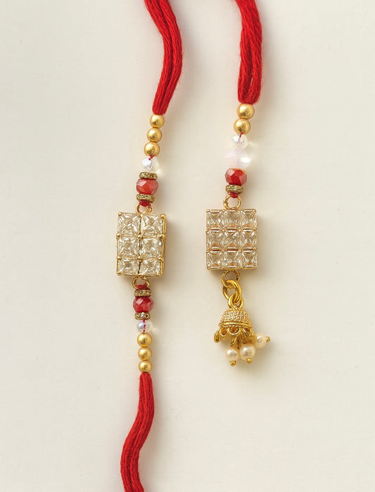 Classic Charm Bhaiya Bhabhi Lumba Rakhi Set