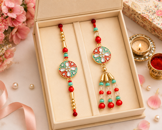 Meenakari Elegance Set  |Bhai Bhabhi Combo