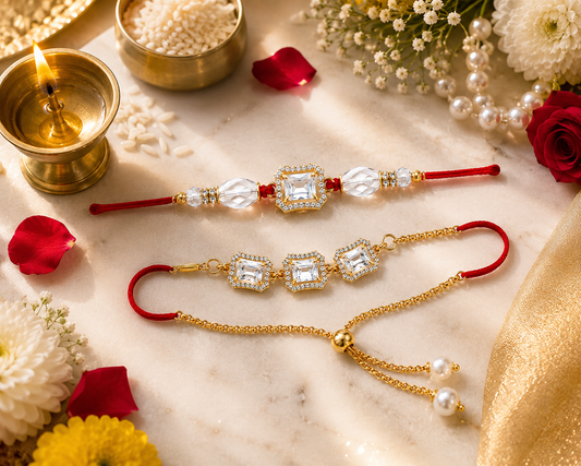 Heritage Luxe Bhai Bhabhi Combo | American Diamond