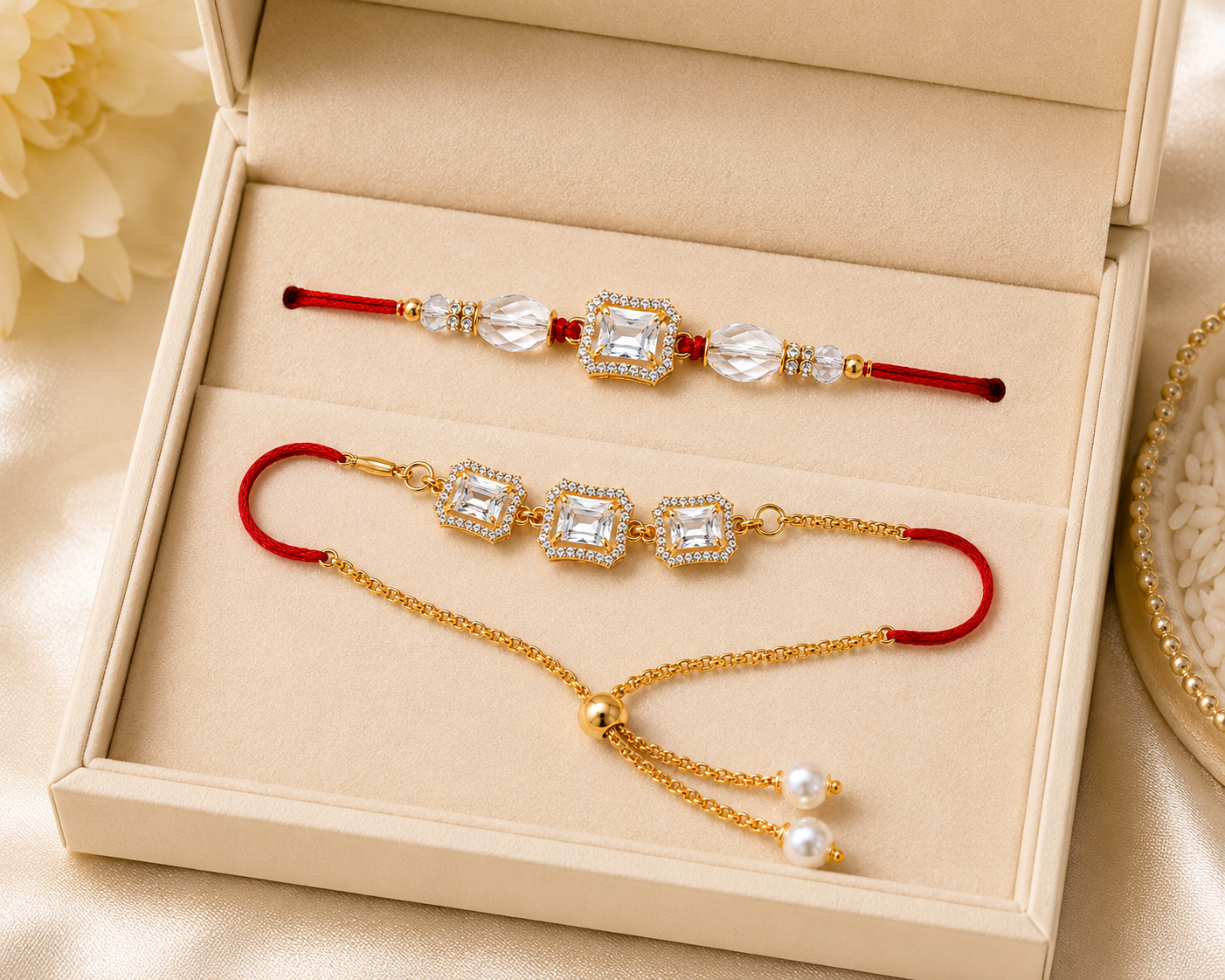 Heritage Luxe Bhai Bhabhi Combo | American Diamond