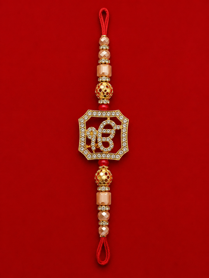Ek onkar Square | Premium Bhai Rakhi | American Diamond