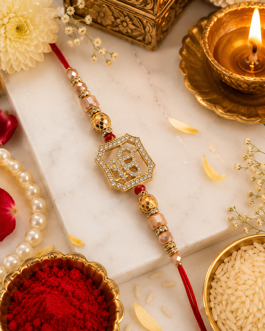 Ek onkar Square | Premium Bhai Rakhi | American Diamond