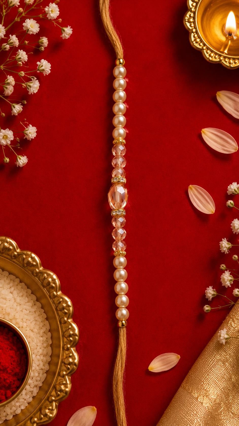 Golden Pearl and Bead | Single Premium Dhaaga